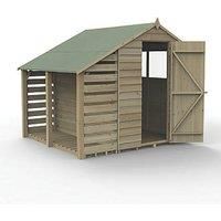 Forest Garden Overlap Pressure Treated 5' x 7' Apex Shed With Lean To