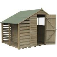 Forest Garden Overlap Pressure Treated 5' x 7' Apex Shed With Lean To