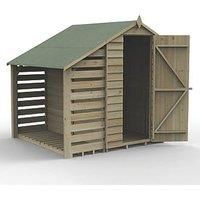Forest Garden 6 x 4ft 4Life Apex Overlap Pressure Treated Windowless Shed with Lean-To and Assembly