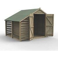 8x6 4Life Overlap Apex Shed No Window with Lean To, Double Door Free Delivery