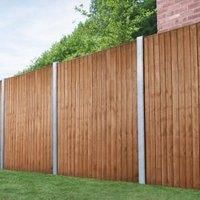 Forest Vertical Board Closeboard Garden Fencing Panel Golden Brown 6' x 5' 6" Pack of 4 (479FL)