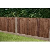 Forest Garden 6ft x 4ft (1.83m x 1.23m) Pressure Treated Brown Pressure Treated Closedboard Fence Panel