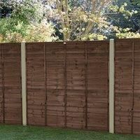 Forest 6' x 5'6 Brown Pressure Treated Super Lap Fence Panel (1.83m x 1.68m)