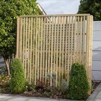 1.8m x 1.8m Pressure Treated Vertical Slatted Trellis Screen - Pack of 3