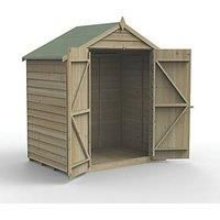 6' x 4' Forest Overlap Pressure Treated Windowless Double Door Apex Wooden Shed (1.99m x 1.25m)