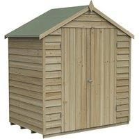 Forest 6x4 4Life Overlap Apex Shed No Window, Double Door Free Delivery