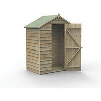 Forest Garden 5 x 3ft 4Life Apex Overlap Pressure Treated Windowless Shed with Base and Assembly