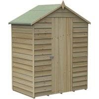 Forest Garden 5 x 3ft 4Life Apex Overlap Pressure Treated Windowless Shed with Base and Assembly