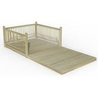 Forest Garden Decking Kit 2.4 x 4.8m with 3 x Balustrade 4 x Posts