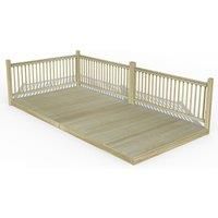 Forest Garden Decking Kit 2.4 x 4.8m with 3 x Balustrade 5 x Posts