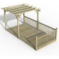 Ultima Pergola Decking kit 2.4 x 4.8m with 3 x Balustrade 3 x Posts with Canopy