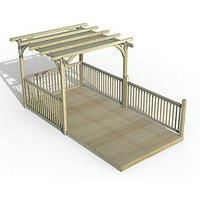 Ultima Pergola Decking kit 2.4 x 4.8m with 4 x Balustrade 2 x Posts with Canopy