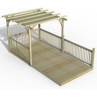 Ultima Pergola Decking kit 2.4 x 4.8m with 4 x Balustrade 2 x Posts with Canopy