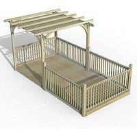 Forest Ultima Pergola & Decking Kit with 5 x Balustrades with Canopy (4 Posts) 2.4 x 4.8m (647FL)
