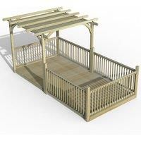 Forest Ultima Pergola & Decking Kit with 5 x Balustrades with Canopy (4 Posts) 2.4 x 4.8m (647FL)