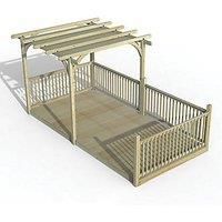 Forest Ultima Pergola & Decking Kit with 4 x Balustrade (3 Posts) with Canopy 2.4 x 4.8m (351FL)