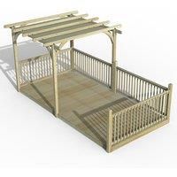 Forest Ultima Pergola & Decking Kit with 4 x Balustrade (3 Posts) with Canopy 2.4 x 4.8m (351FL)