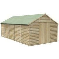 20' x 10' Forest 4Life 25yr Guarantee Overlap Pressure Treated Windowless Double Door Apex Wooden Shed (5.96m x 3.2m)