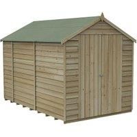 Forest Garden Overlap Pressure Treated 6' x 10' Apex Shed - No Window Double Door