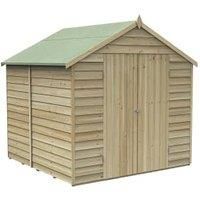 Forest Garden Overlap Pressure Treated 7' x 7' Apex Shed - No Window Double Door