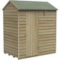 Forest Garden Overlap Pressure Treated 6' x 4' Reverse Apex Shed - No Window