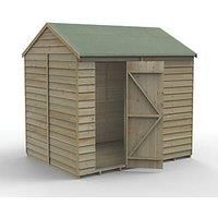 Forest Garden Overlap Pressure Treated 8' x 6' Reverse Apex Shed - No Window