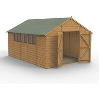 Forest Garden Shiplap Dip Treated 10' x 15' Apex Shed - Double Door