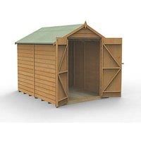 8' x 6' Forest Shiplap Dip Treated Windowless Double Door Apex Wooden Shed (2.42m x 1.99m)