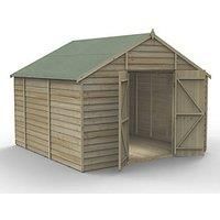 Forest 10x10 4Life Overlap Apex Shed, No Window, With Double Door - Base/Install