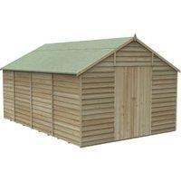 Forest 10x15 4Life Overlap Apex Shed, No Window, With Double Door - Base/Install