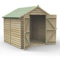 Forest 7x7 4Life Overlap Apex Shed No Window, Double Door 25yr Guarantee