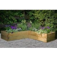 Forest Garden Caledonian Corner Raised Bed with Base 130 x 130cm