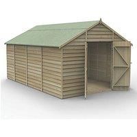 Forest 10x15 4Life Overlap Apex Shed, No Window, With Double Door - Base/Install