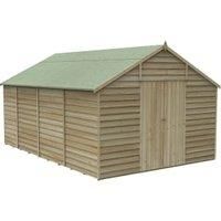 Forest 10x15 4Life Overlap Apex Shed, No Window, With Double Door - Base/Install