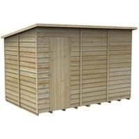 Forest 4Life 6' x 9' 6" (Nominal) Pent Overlap Timber Shed with Base (412FL)