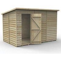 Forest 4Life 6' x 9' 6" (Nominal) Pent Overlap Timber Shed with Base & Assembly (246FL)