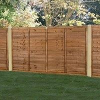 Forest 6££ x 4££ Brown Pressure Treated Super Lap Fence Panel (1.83m x 1.22m)