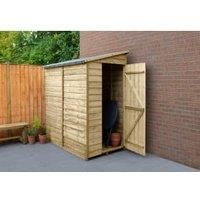 Forest Garden 4LIFE Pent Overlap Pressure Treated Windowless Shed with Base - 6 x 3ft