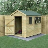 Forest Garden Timberdale Apex Tongue & Groove Pressure Treated Shed with Base & Assembly - 8 x 6ft