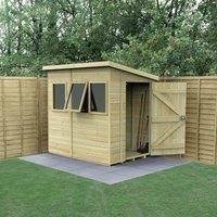 7' x 5' Forest Timberdale 25yr Guarantee Tongue & Groove Pressure Treated Pent Shed ££ 3 Windows (2.24m x 1.70m)