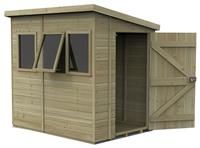 7' x 5' Forest Timberdale 25yr Guarantee Tongue & Groove Pressure Treated Pent Shed ££ 3 Windows (2.24m x 1.70m)