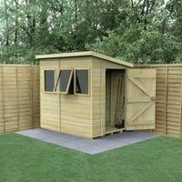 Forest Garden Timberdale Pent Tongue & Groove Pressure Treated Shed with Assembly - 7 x 5ft