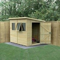 8' x 6' Forest Timberdale 25yr Guarantee Tongue & Groove Pressure Treated Pent Shed ££ 3 Windows (2.5m x 2m)