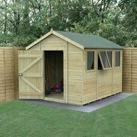 10' x 8' Forest Timberdale 25yr Guarantee Tongue & Groove Pressure Treated Apex Shed ££ 4 Windows (3.06m x 2.52m)