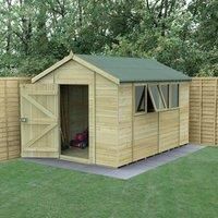 12' x 8' Forest Timberdale 25yr Guarantee Tongue & Groove Pressure Treated Apex Shed ££ 4 Windows (3.65m x 2.52m)