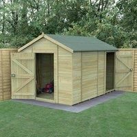 12' x 8' Forest Timberdale 25yr Guarantee Tongue & Groove Pressure Treated Windowless Combination Apex Shed (3.65m x 2.52m)