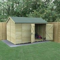 12x8 Reverse Apex Shed No Window - Double Door T&G 25 Yr Guarantee Free Delivery