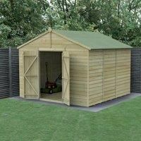 Forest Beckwood 10x10 Apex Wooden Garden Shed - No Windows - Double Door