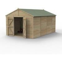15' x 10' Forest Beckwood 25yr Guarantee Shiplap Pressure Treated Windowless Double Door Apex Wooden Shed (4.48m x 3.21m)