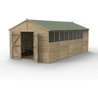 20' x 10' Forest Beckwood 25yr Guarantee Shiplap Pressure Treated Double Door Apex Wooden Shed (5.96m x 3.21m)